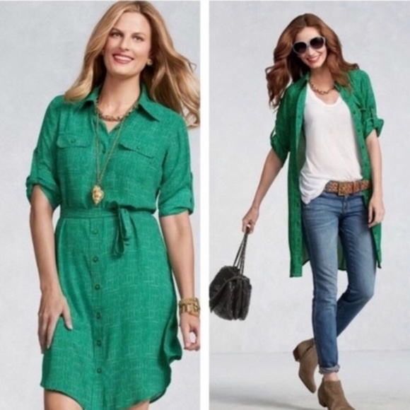 CAbi Dresses & Skirts - CAbi Green Shirtdress